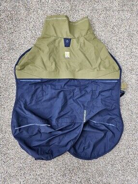 Ruffwear Sun Shower Rain Jacket Dog Coat Blue Green Canine Hiking Size Small